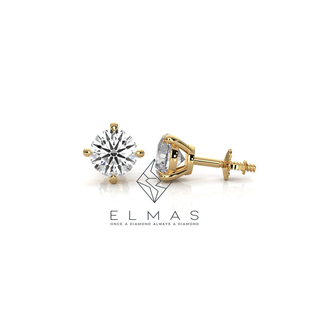 Round Solitaire Stud Earring