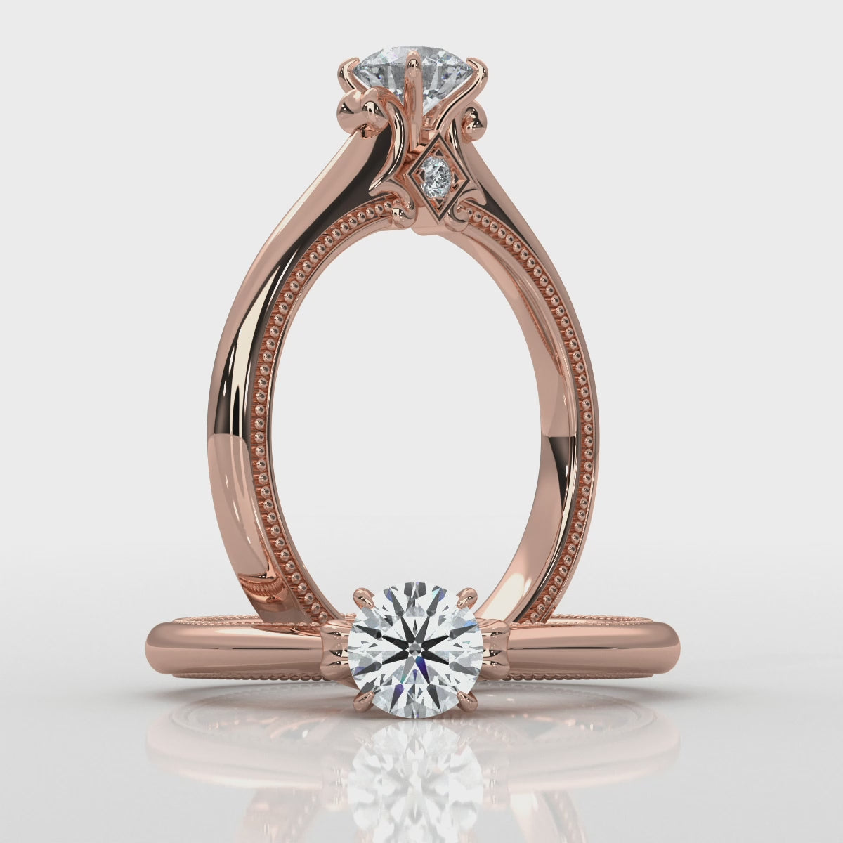 Crown - Rose Gold Lab Grown Diamond Ring For Women