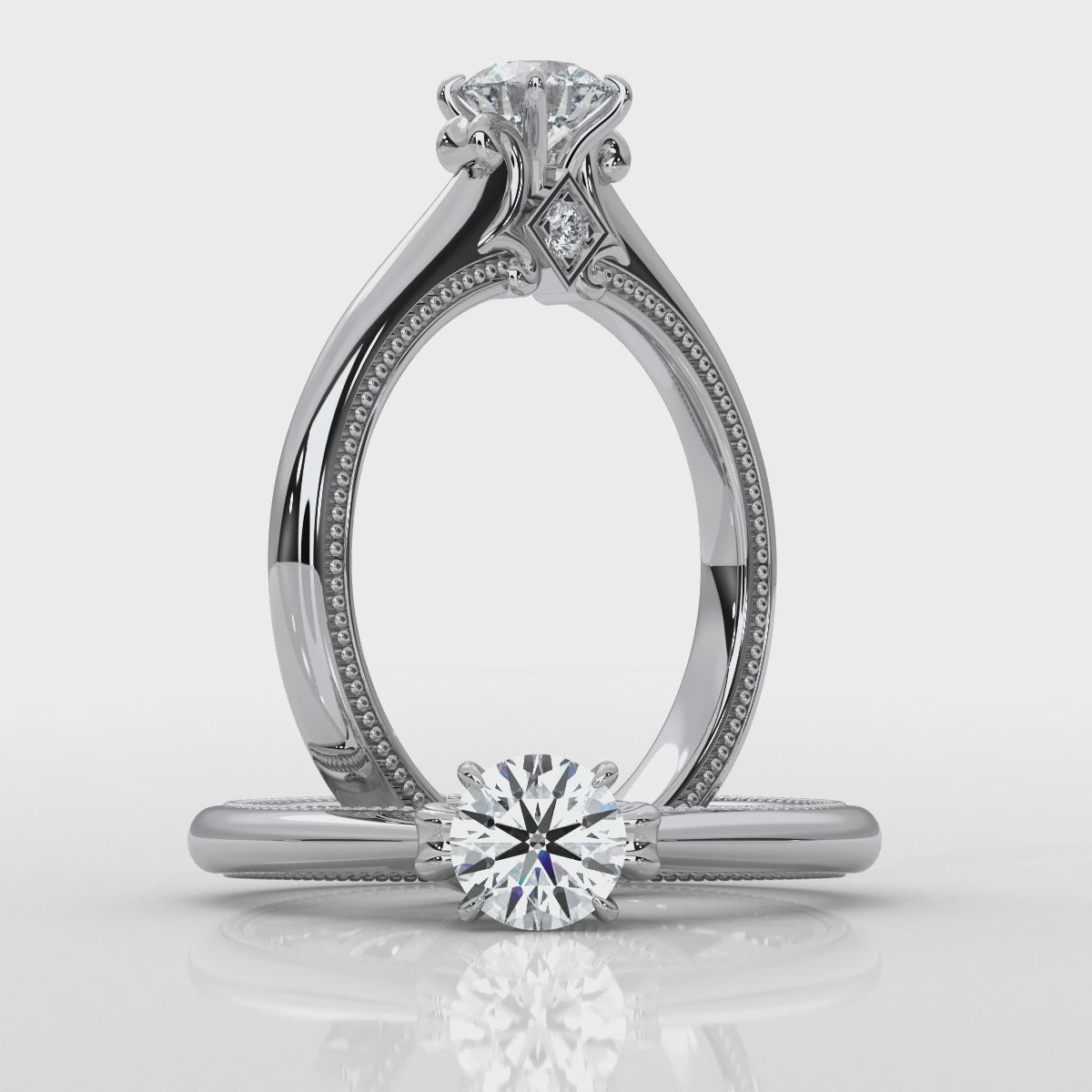 Crown - White Gold Lab Grown Diamond Ring For Women