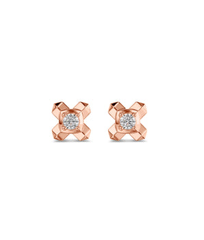 Cross Charm Solitaire Earring