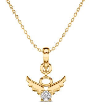Angel Wings with Halo Pendant