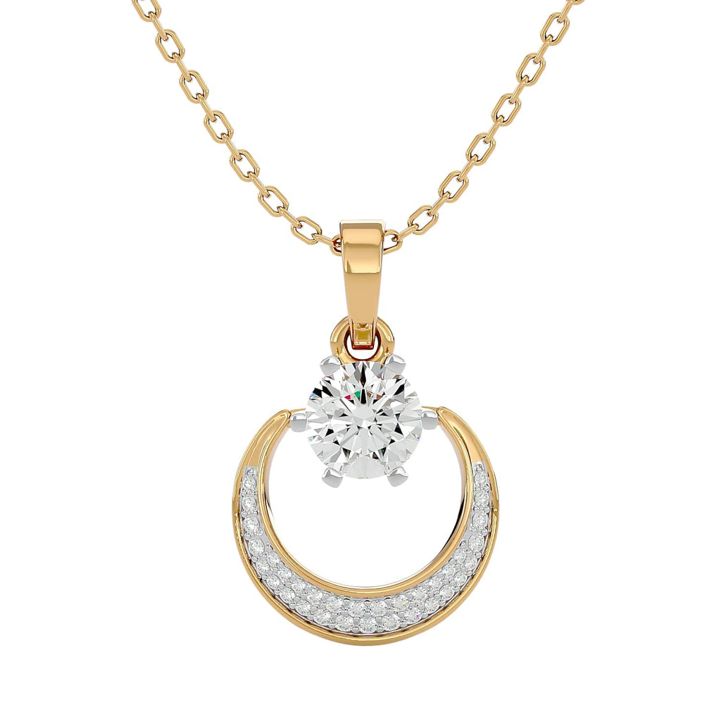 Crescent Solitaire Pendant