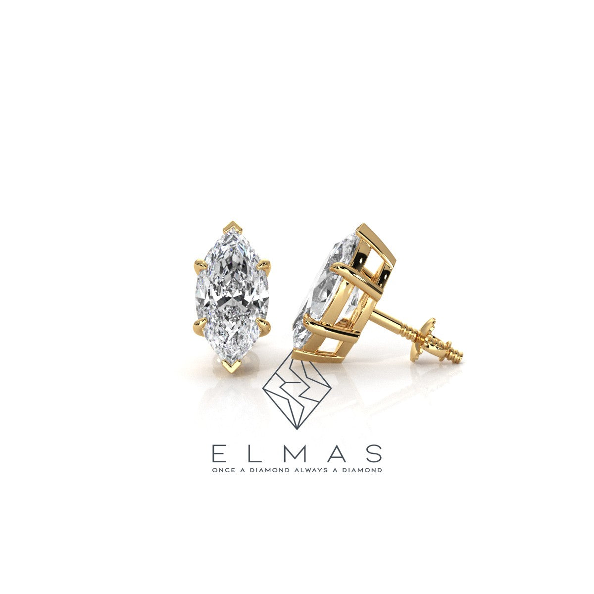 Marquise Solitaire Stud Earring