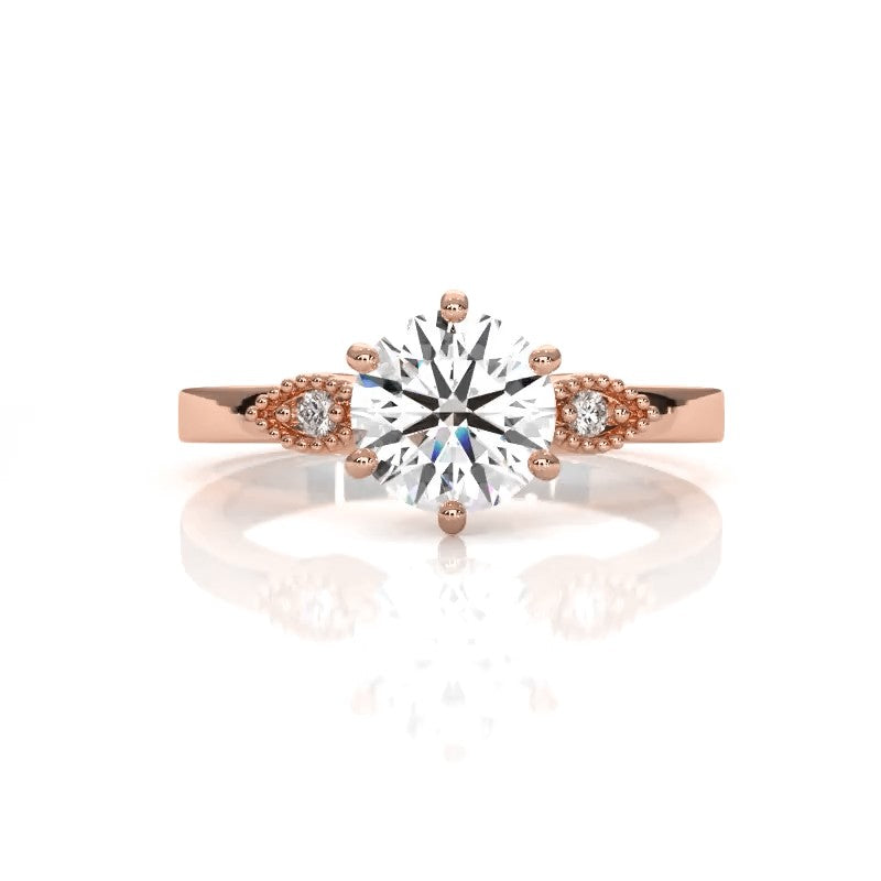 Bling Queen - Rose Gold Lab Grown Diamond Ring For Women