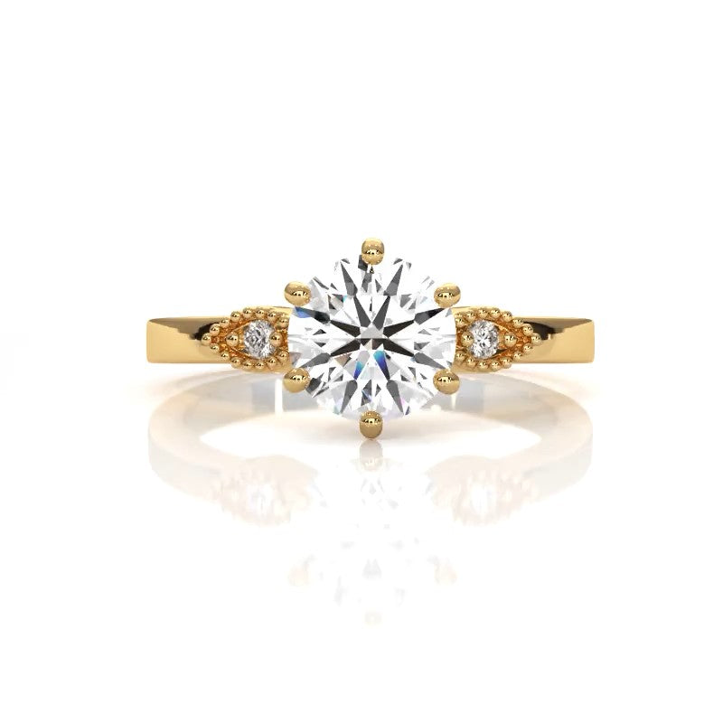 Bling Queen - Gold Lab Grown Diamond Ring For Women