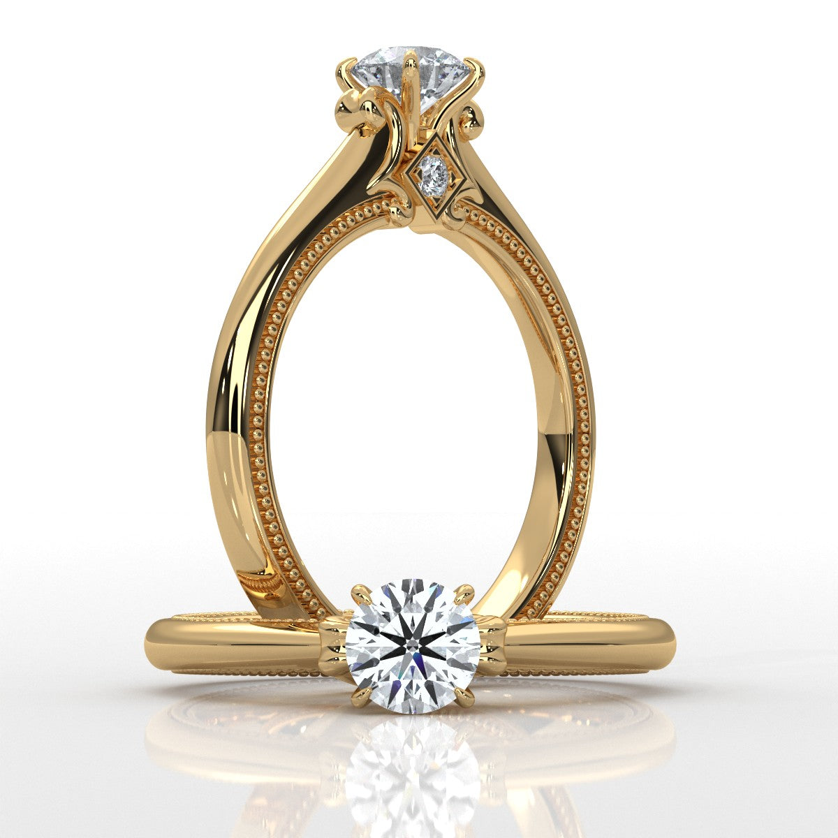 Crown - Gold Lab Grown Diamond Ring For Women