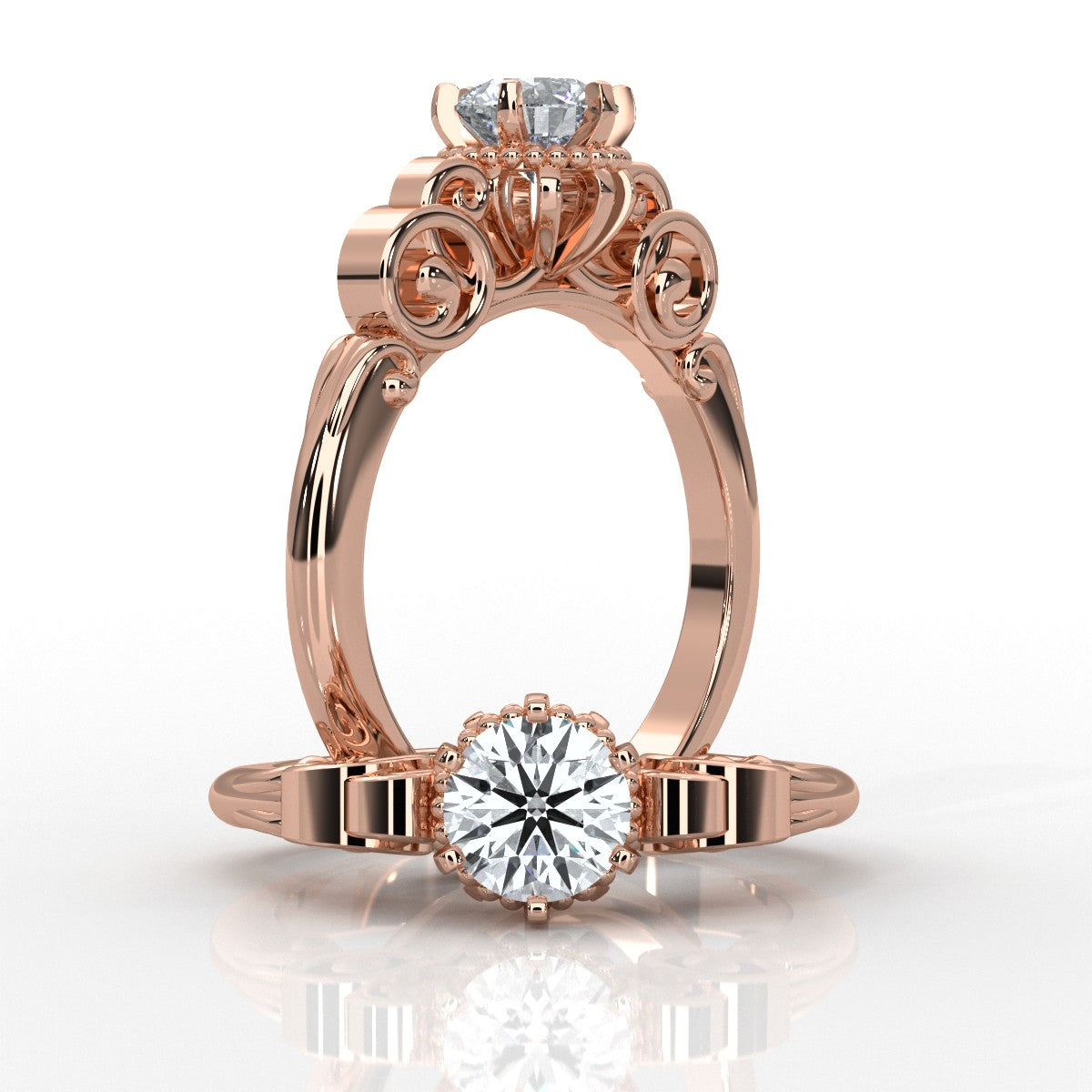 Crest - Rose Gold Lab Grown Diamond Ring For Women
