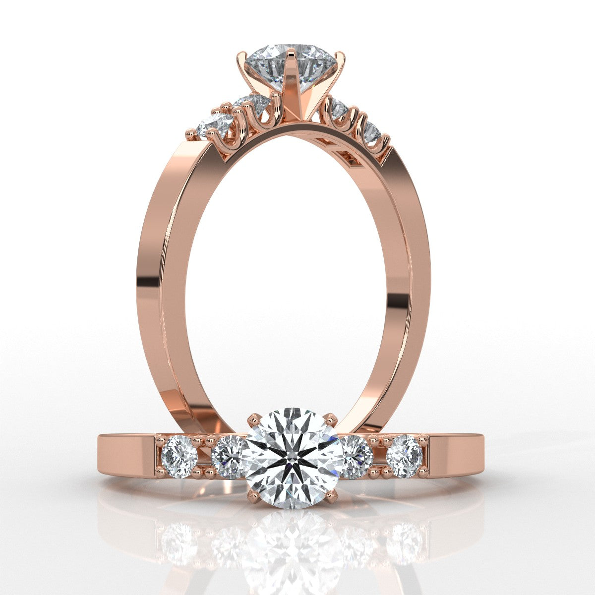 Score - Rose Gold Lab Grown Diamond Ring For Women