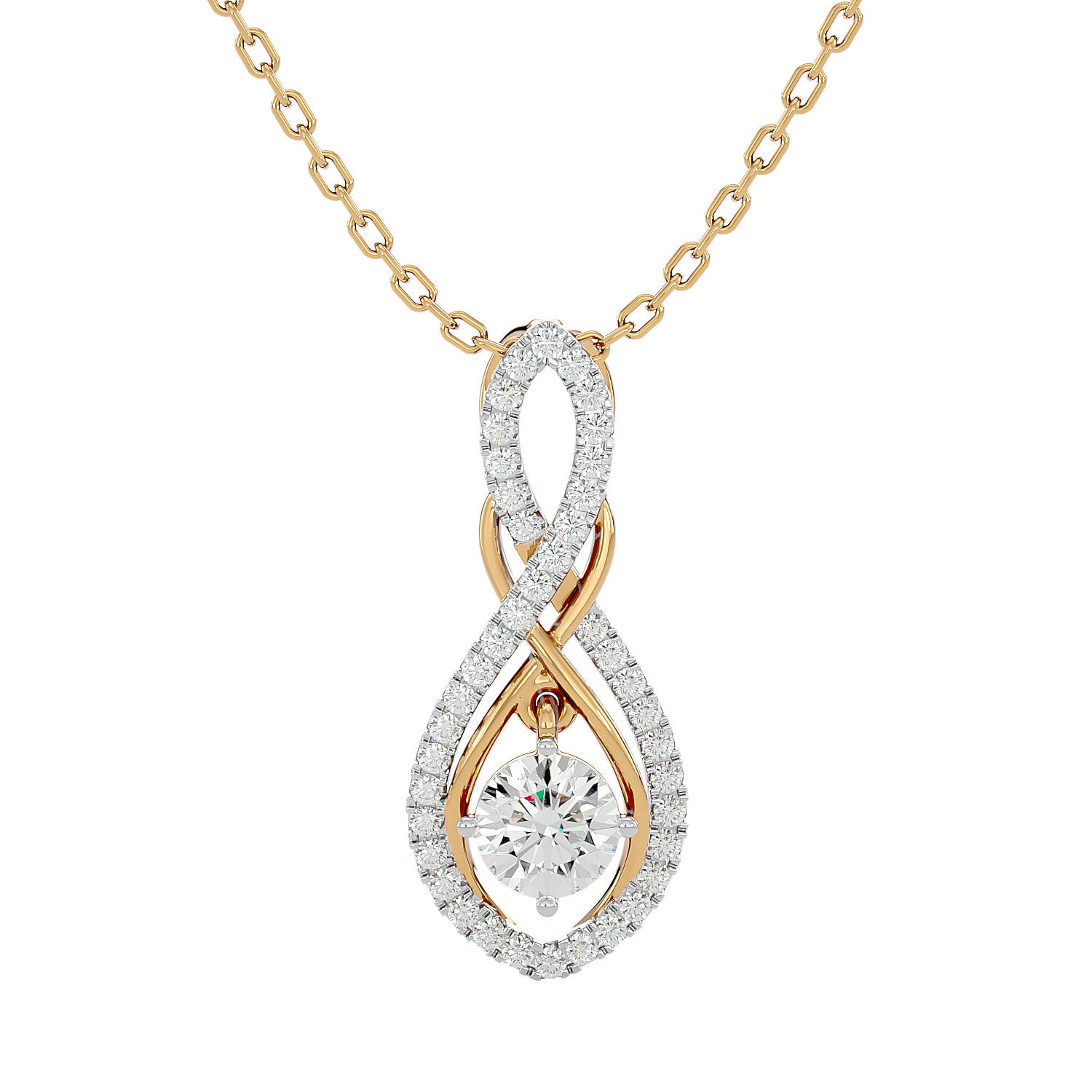 Twin Infinity Solitaire Pendant