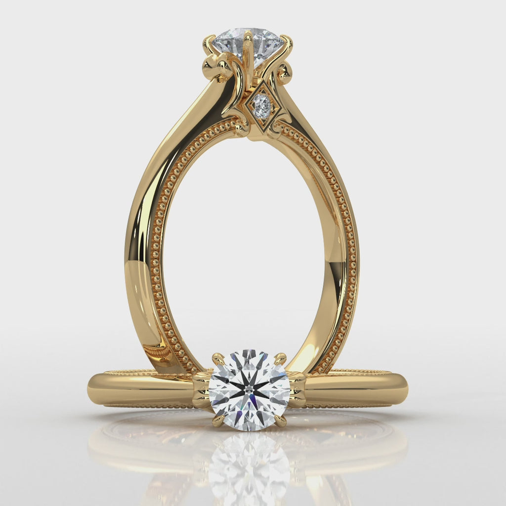 Crown - Gold Lab Grown Diamond Ring For Women