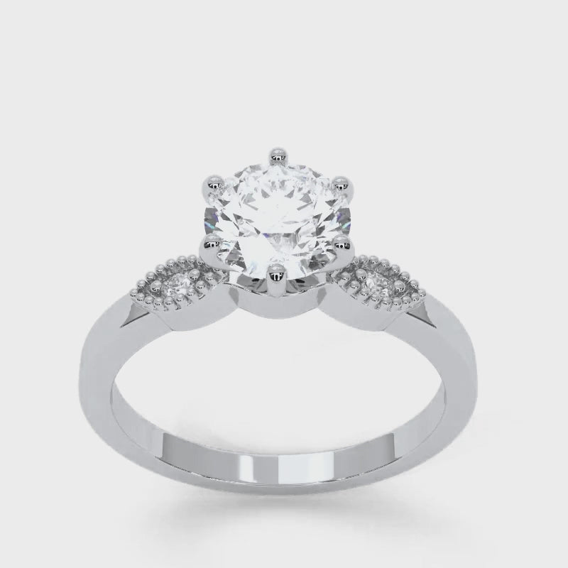 Bling Queen - White Gold Lab Grown Diamond Ring For Women