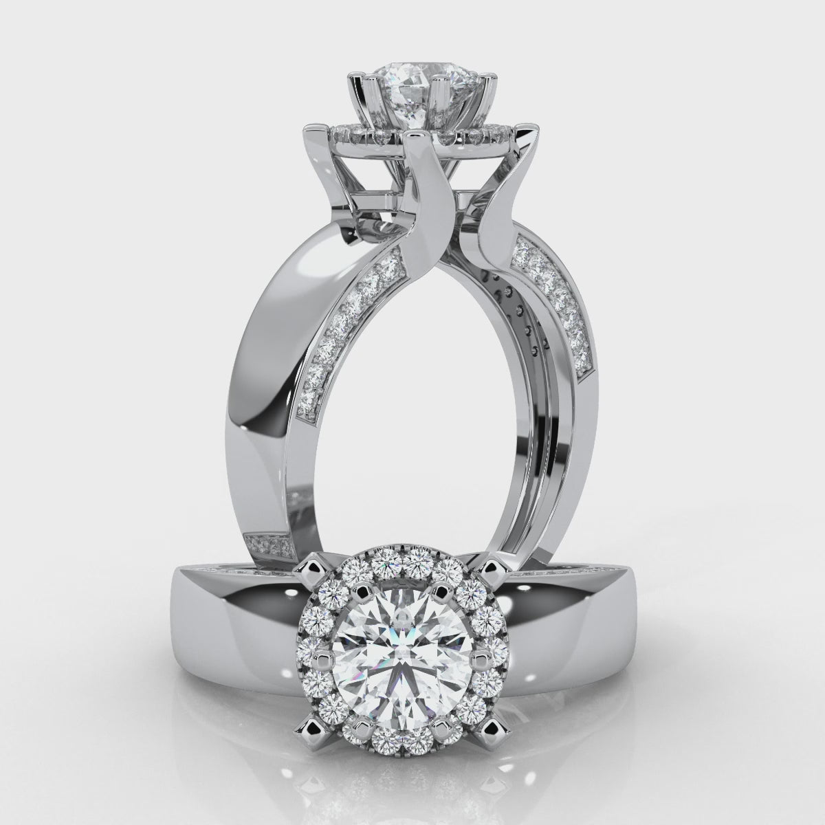 Aura Round Cut Engagement Ring