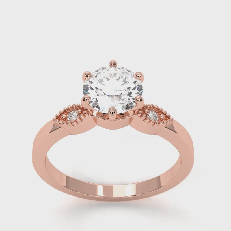 Bling Queen - Rose Gold Lab Grown Diamond Ring For Women