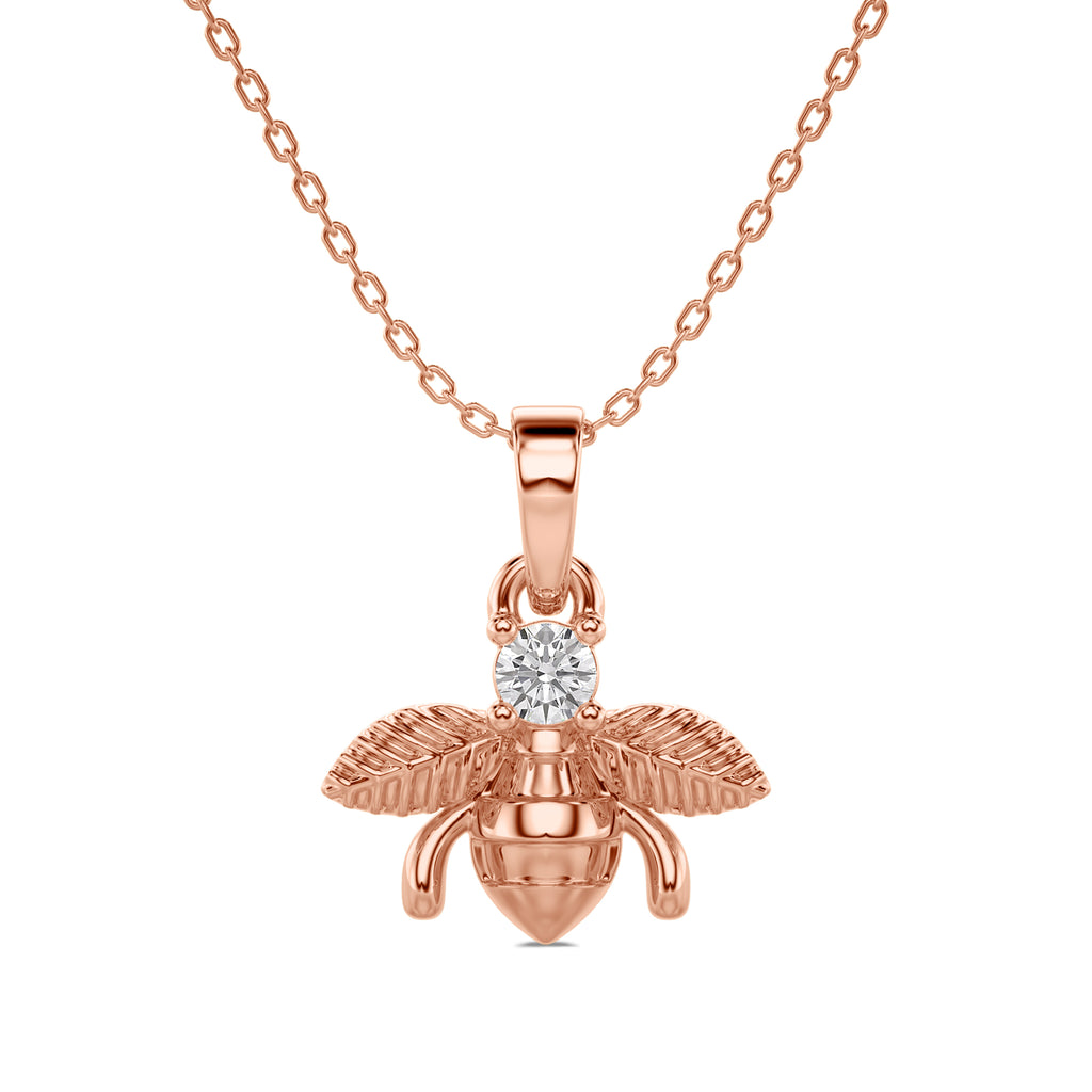 Honeybee Charm Solitaire Pendant