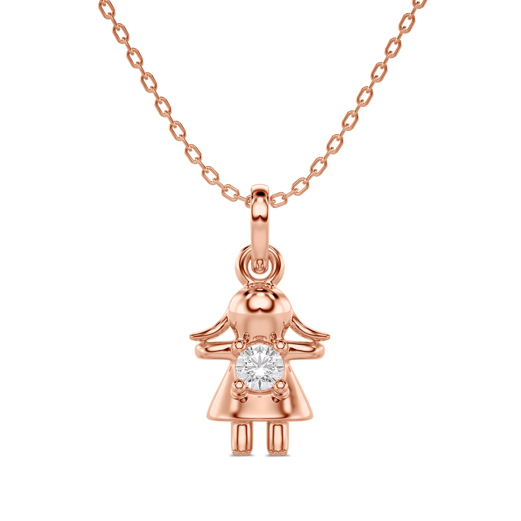 Doll Charm Solitaire Pendant