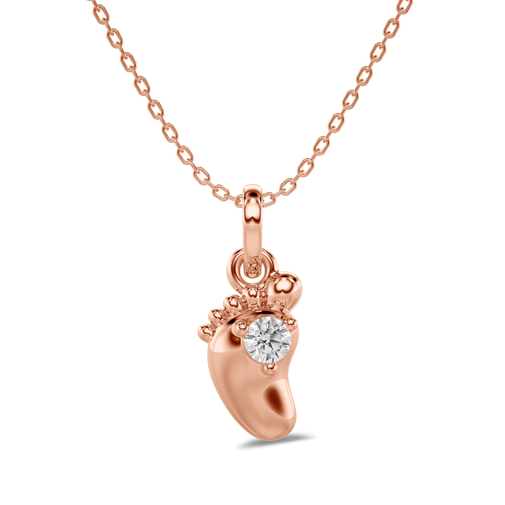 Foot Charm Solitaire Pendant