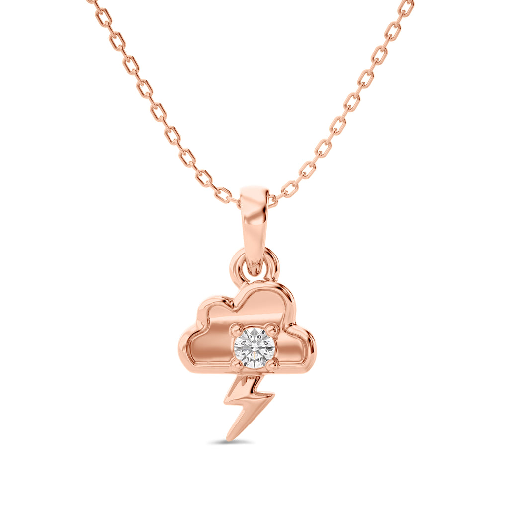 Cloud Charm Solitaire Pendant