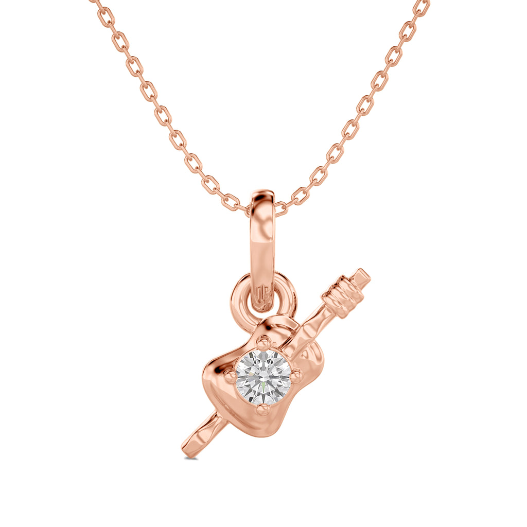 Guitar Charm Solitaire Pendant