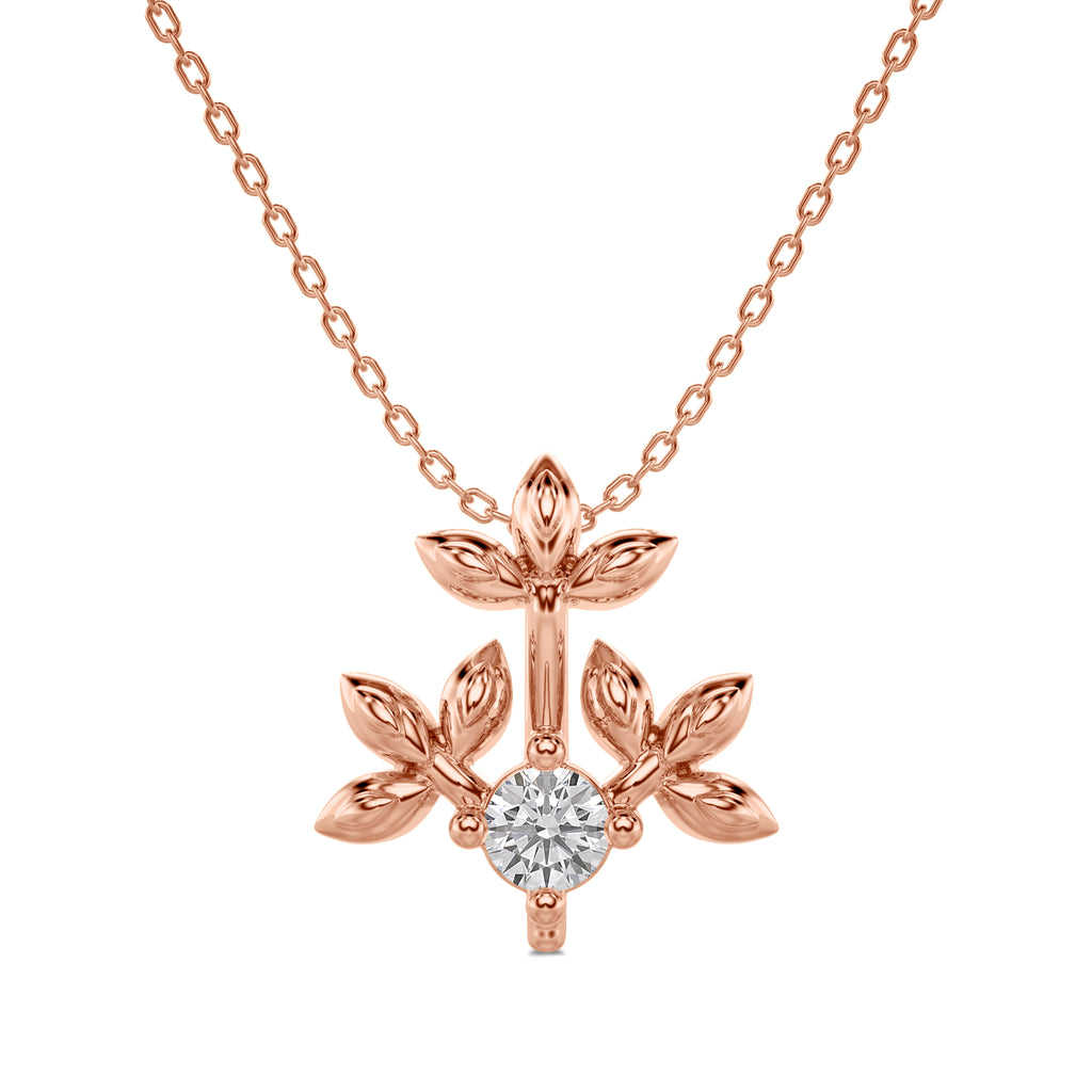 Floral Charm Solitaire Pendant