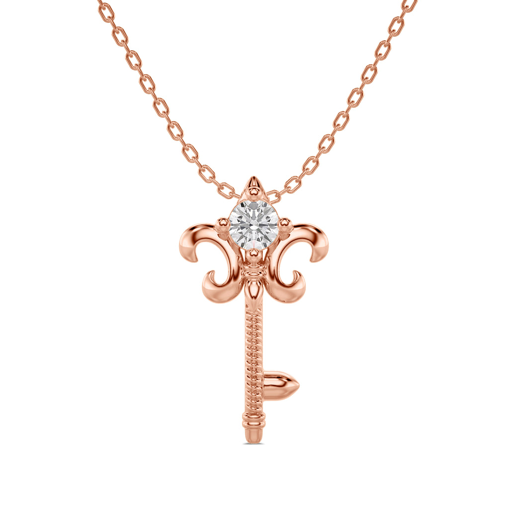 Key Charm Solitaire Pendant