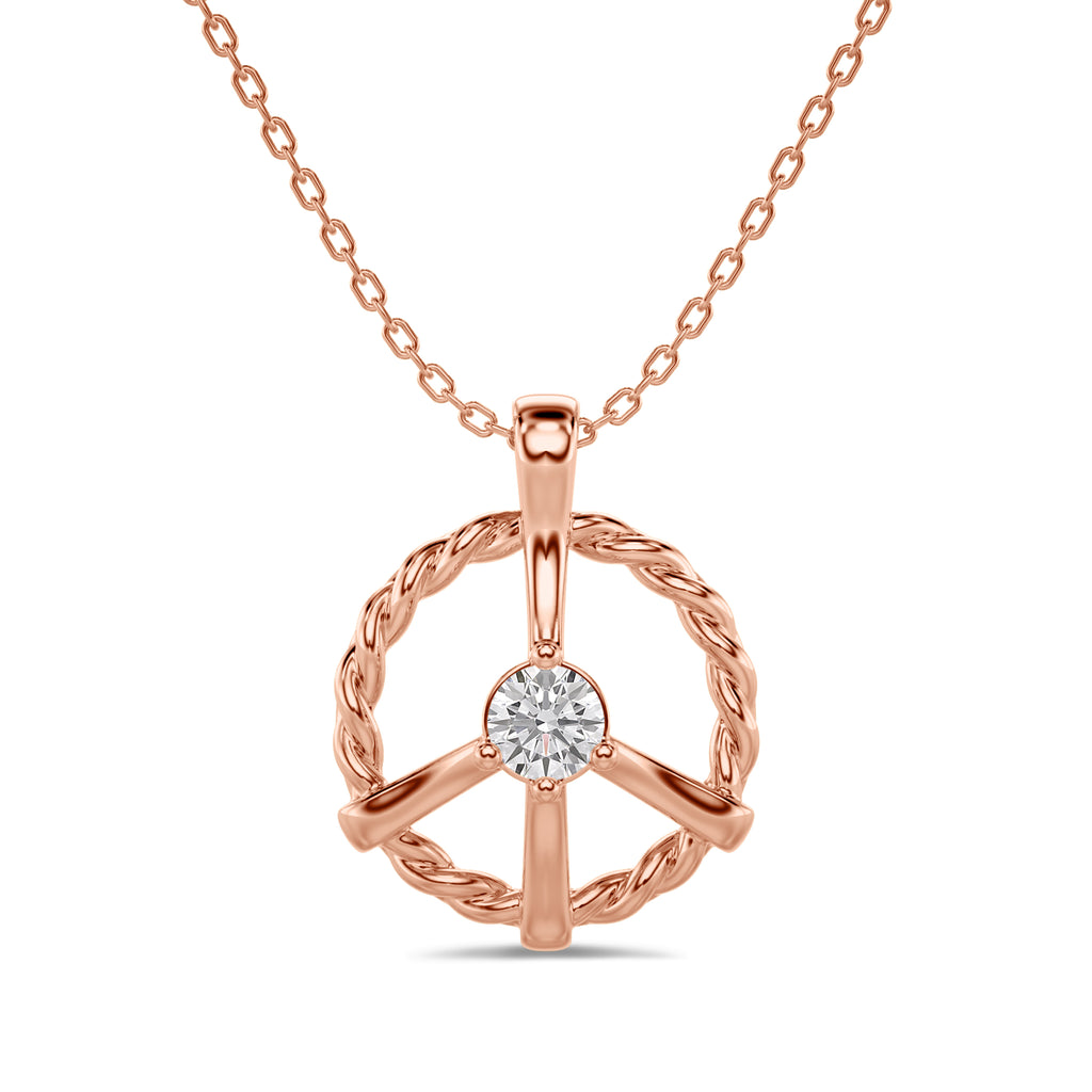 Peace Charm Solitaire Pendant