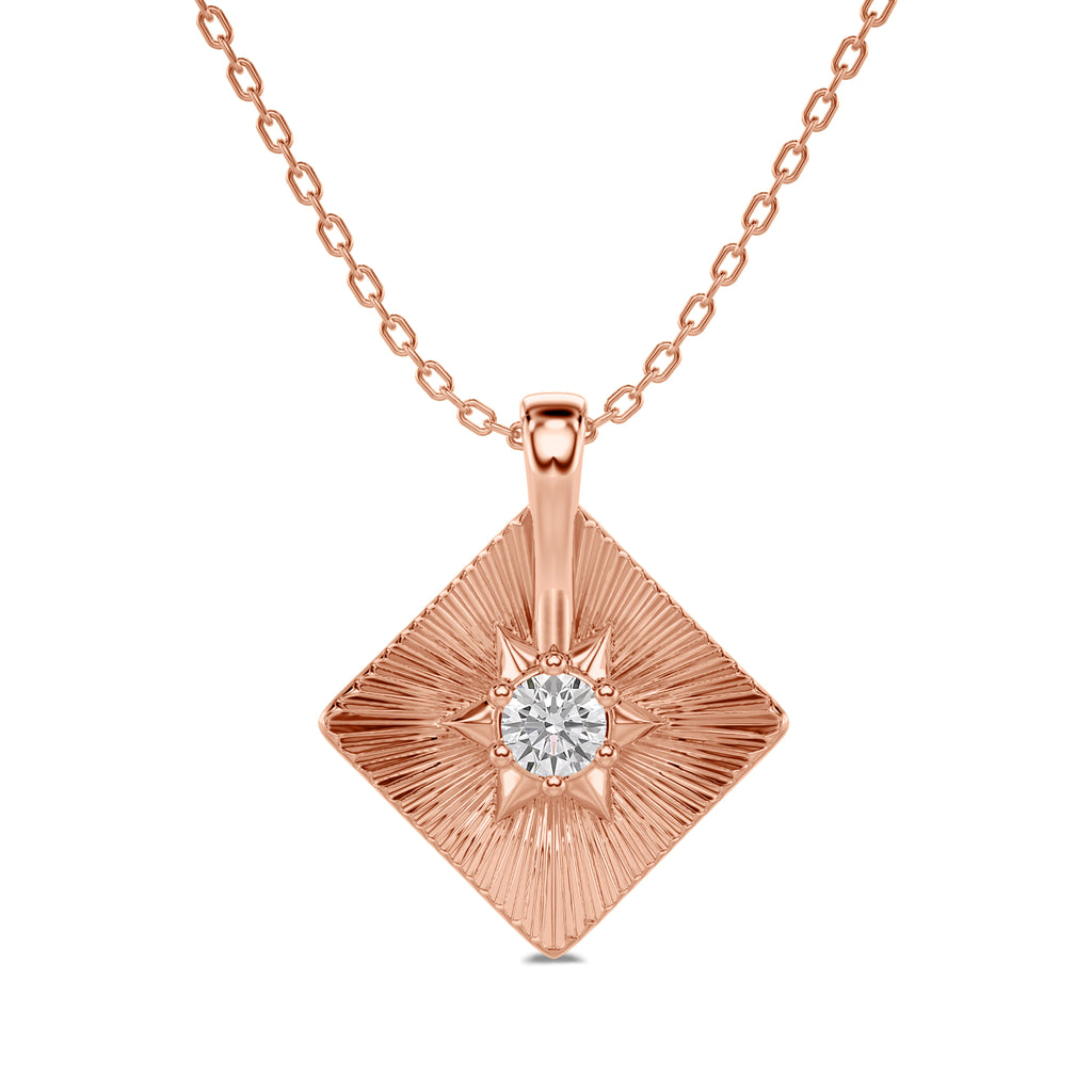 Sun Ray Charm Solitaire Pendant