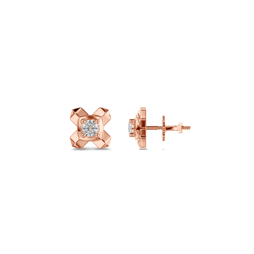 Cross Charm Solitaire Earring