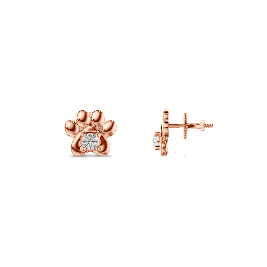 Paw Charm Solitaire Earring