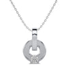 Open Circle Charm Solitaire Pendant