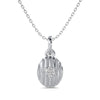 Oval Cham Solitaire Pendant