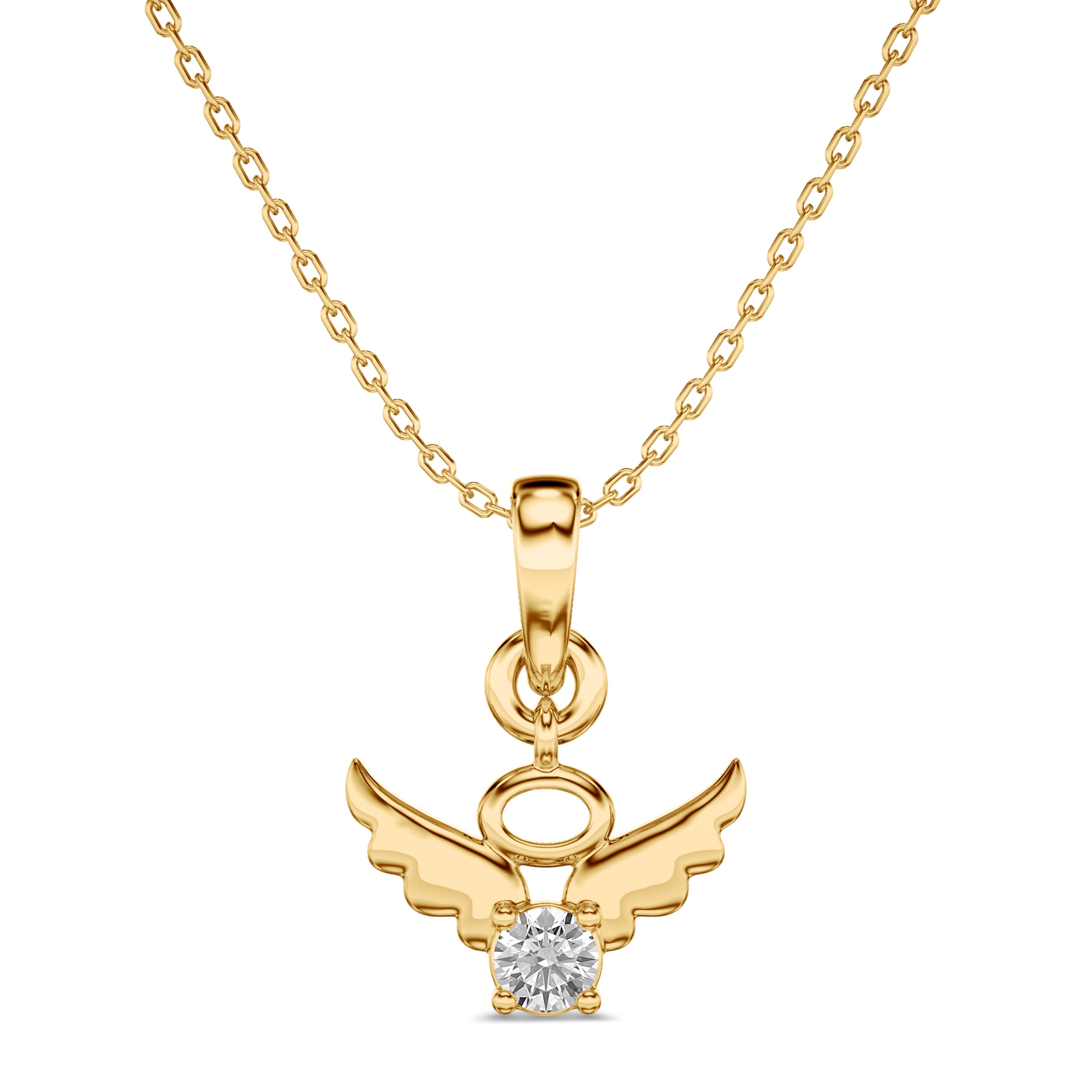 Angel Wings with Halo Pendant